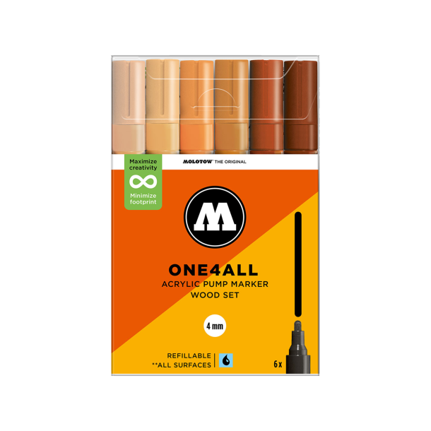 Molotow One4All 227hs Wood Set - 4mm 6.Stk