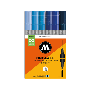 Molotow One4All Acylic Twin Blue Set - 1,5-4mm 6.Stk