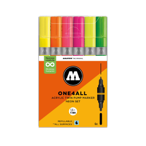 Molotow One4All Acylic Twin Neon Set - 1,5-4mm 6.Stk