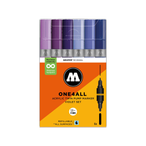 Molotow One4All Acrylic Twin Violet Set - 1,5-4mm 6.Stk