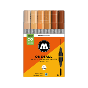 Molotow One4All Acrylic Twin Wood Set - 1,5-4mm 6.Stk