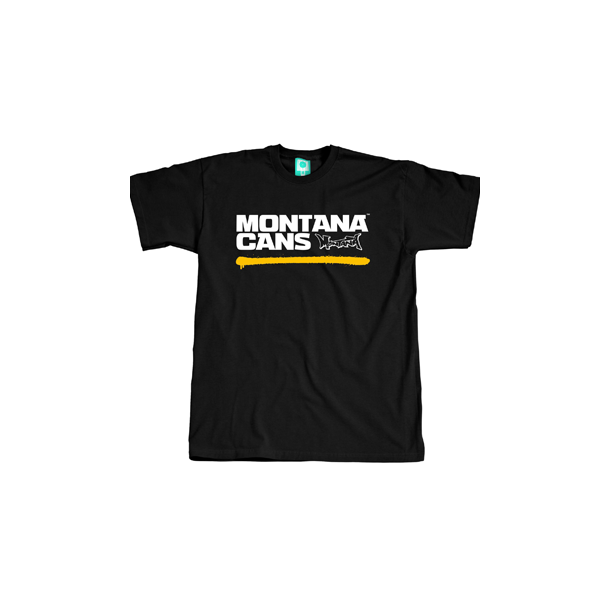Montana T-Shirts - Typo+Logo Underline Black Yellow
