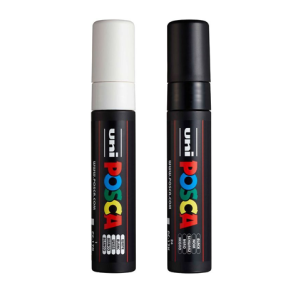 Posca PC-17K 2-pak – Sort & hvid