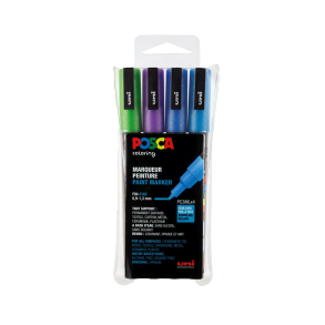 Posca Corner Etui Pc3M-4stk GLIT BL/G