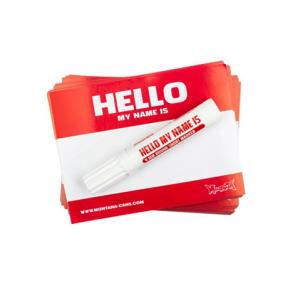 Hello My Name Is Stickers Red, 100stk med Marker