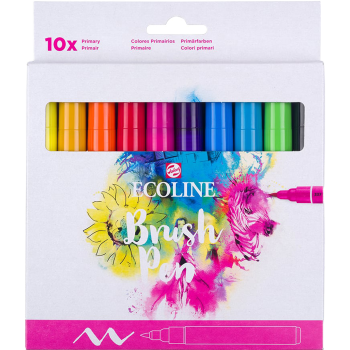 Talens Ecoline Brush Pen 10stk Primary Colors