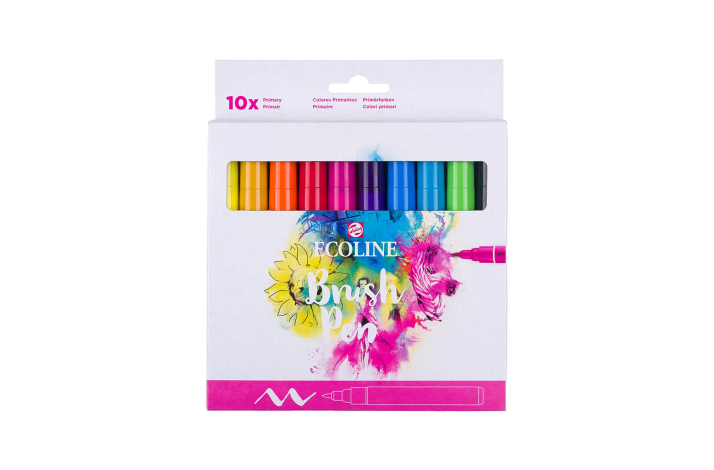 Talens Ecoline Brush Pen 10stk Primary Colors
