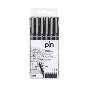 Uni pin fine line marker - st med 6