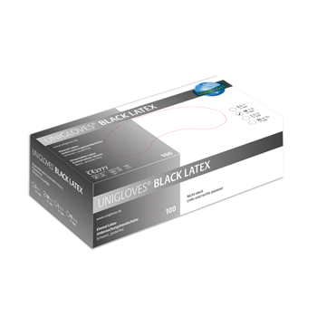 Unigloves Black Latex handsker 100stk