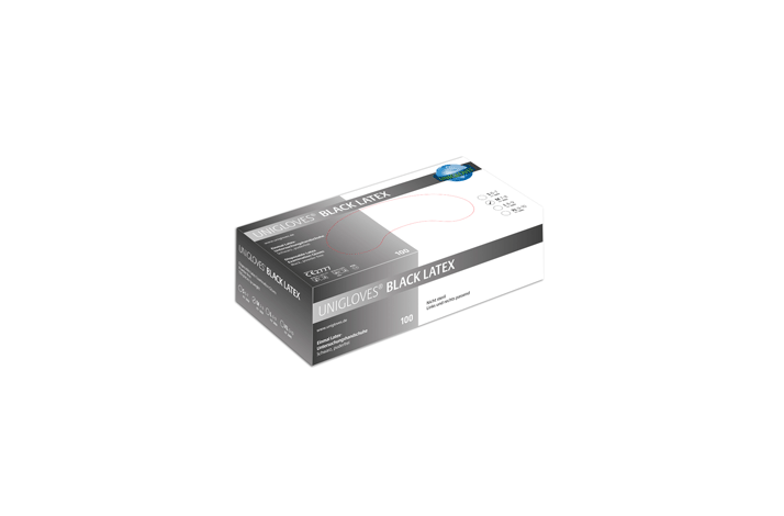 Unigloves Black Latex handsker 100stk