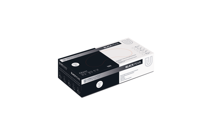 Unigloves Black Pearl Nitril handsker - Sort 100stk