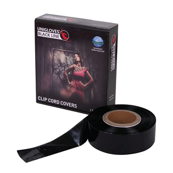  Sort uniglove plastik overtr�k til clipcord 365 m. 5,5 cm bred. 