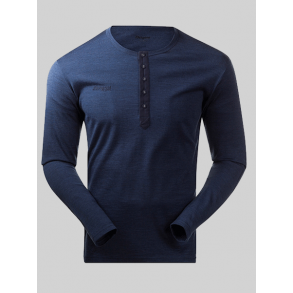 BERGANS HENLEY WOOL SHIRT NAVY