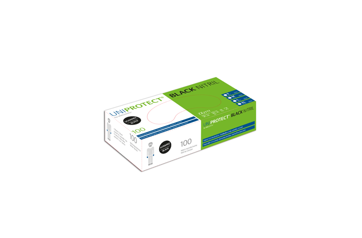 Uniprotect Nitril handsker Sort 100stk